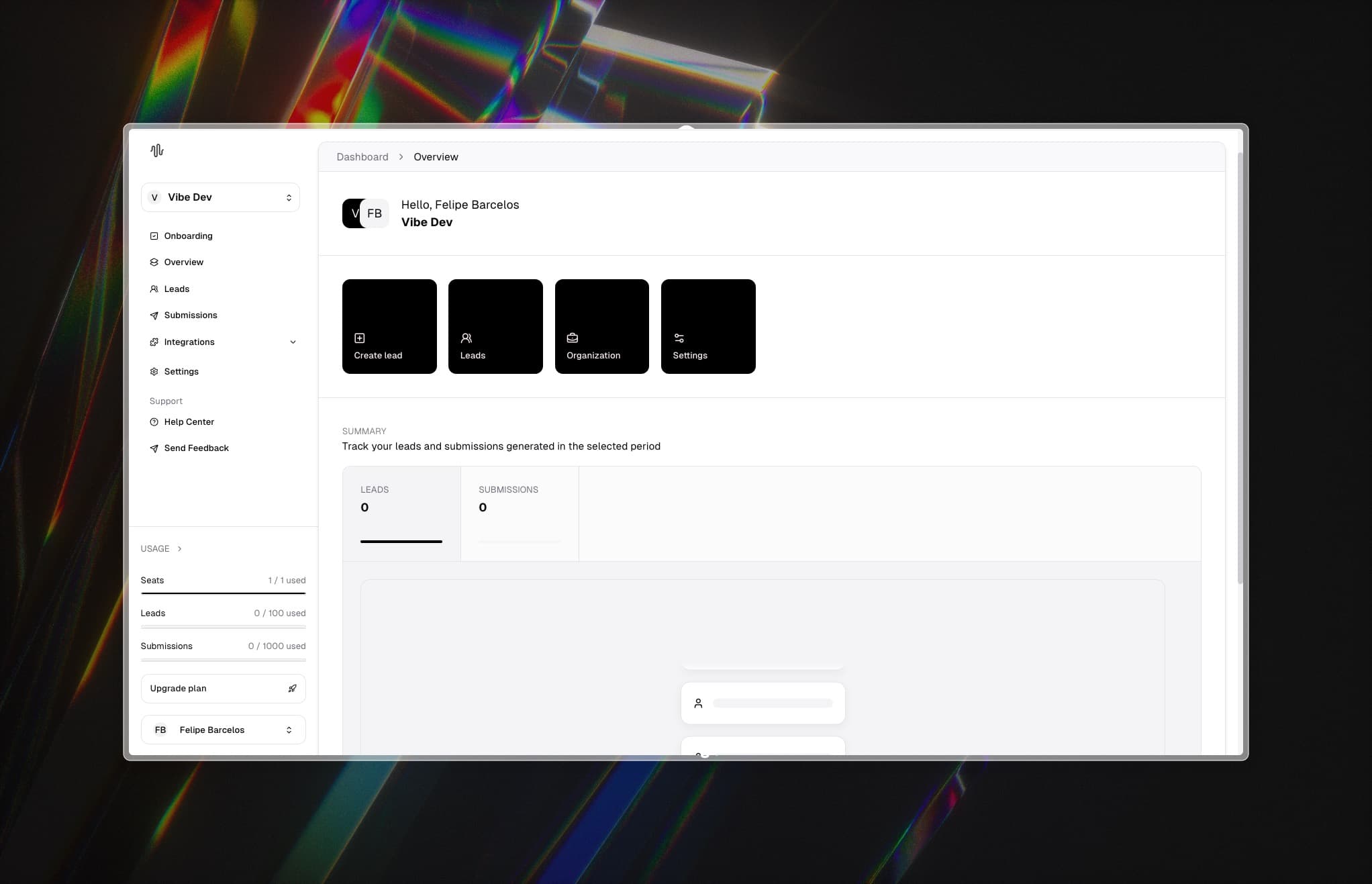 SaaS Boilerplate Dashboard